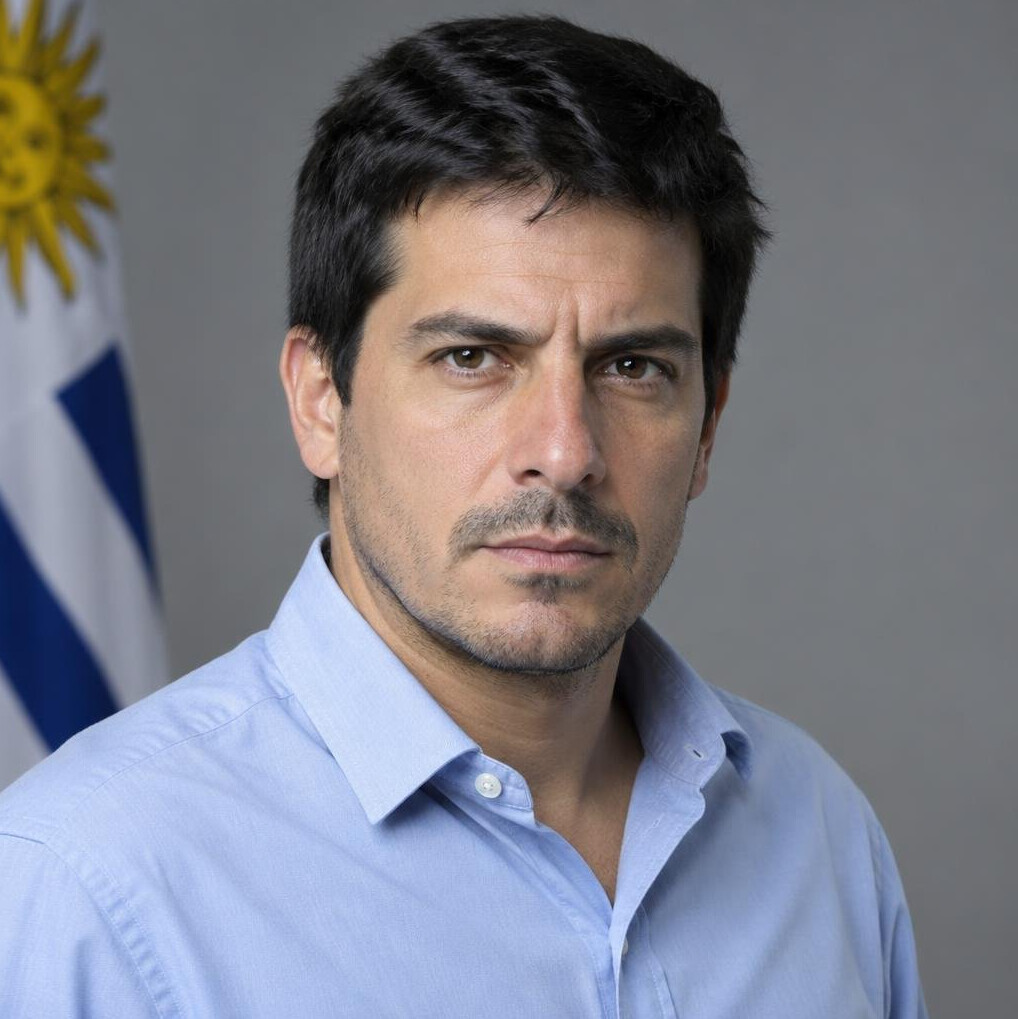 Studio portrait of a Uruguayan man investigative journalist