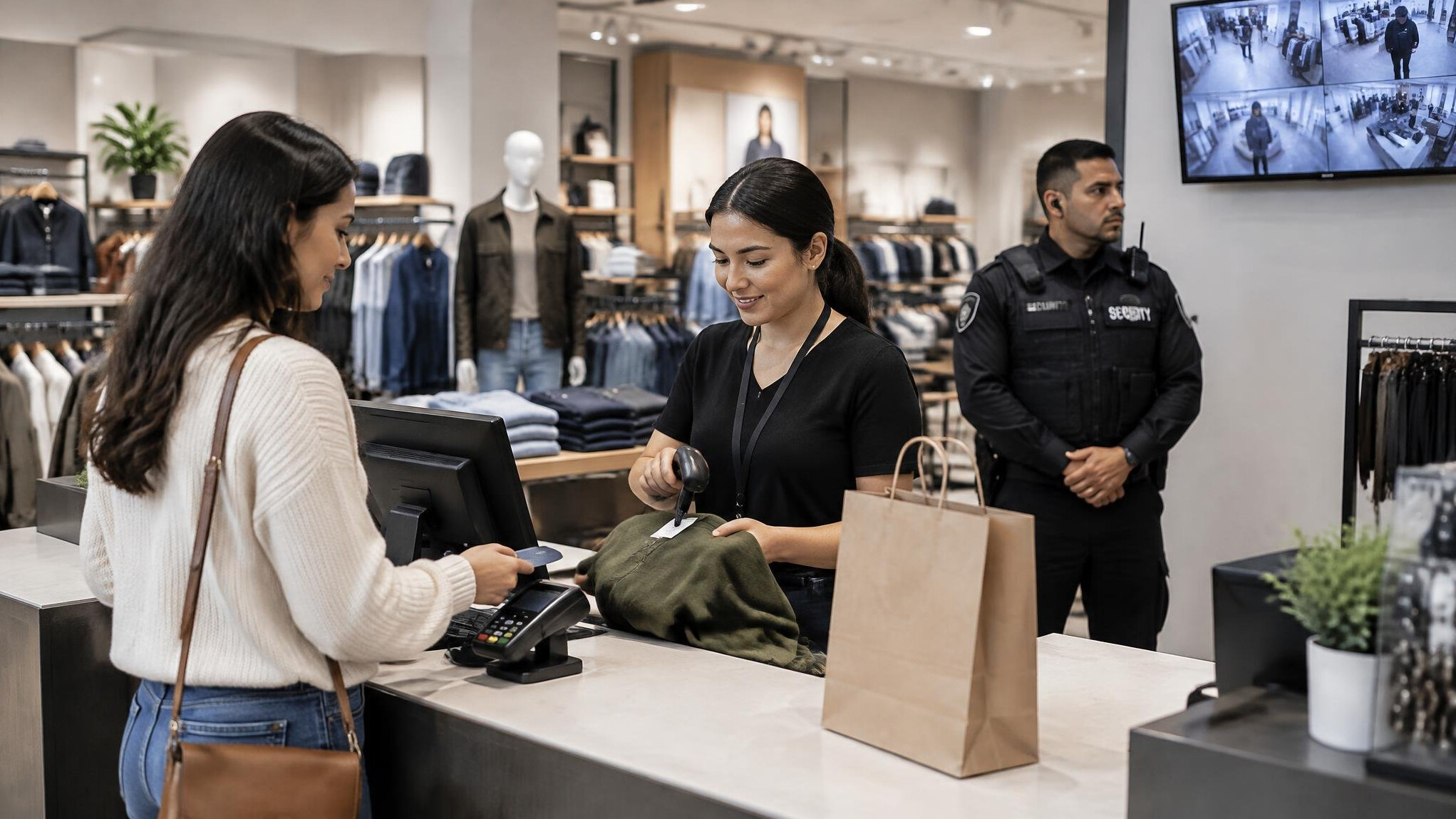 customer in clothing store