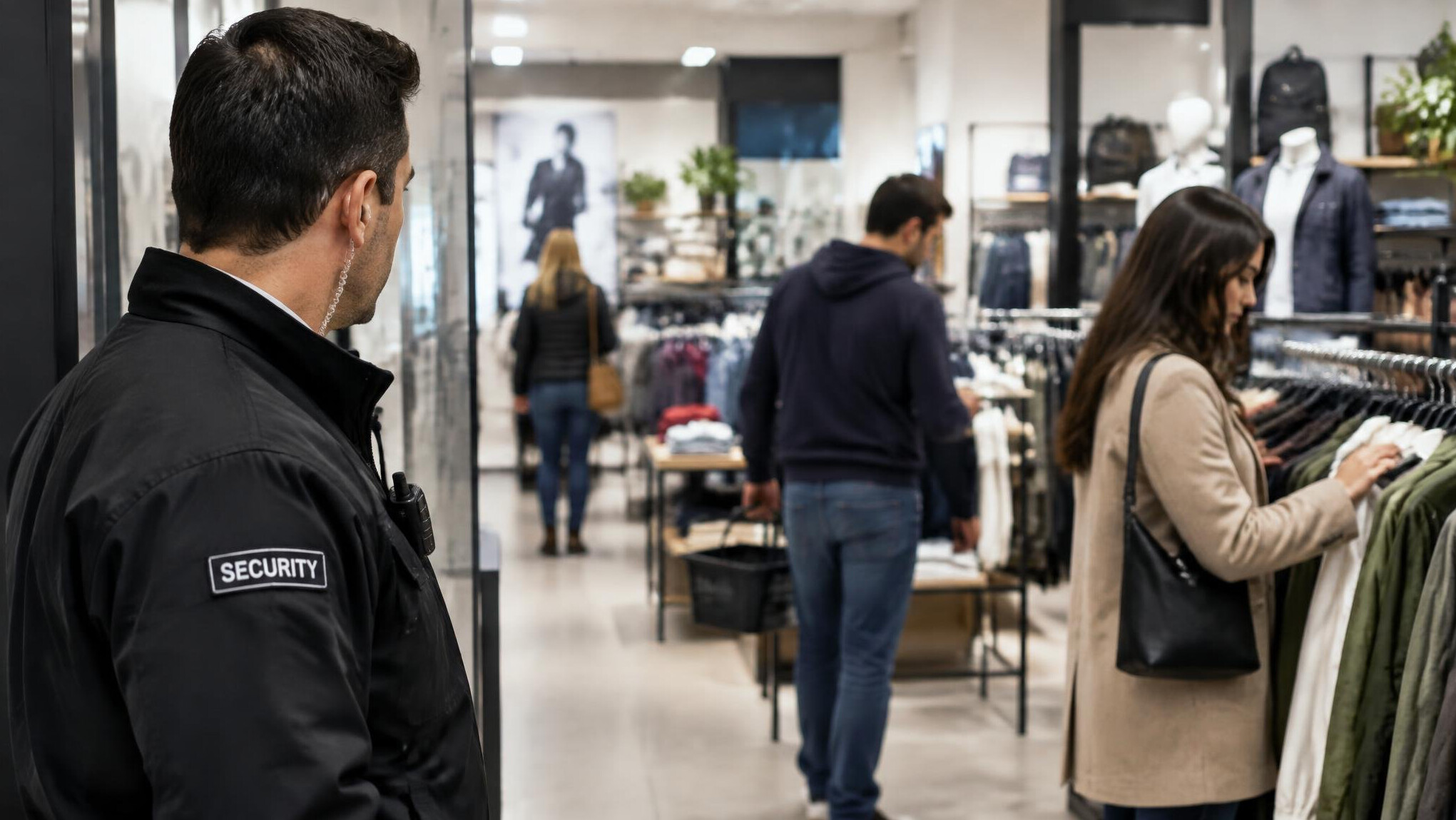 store detective observing customers