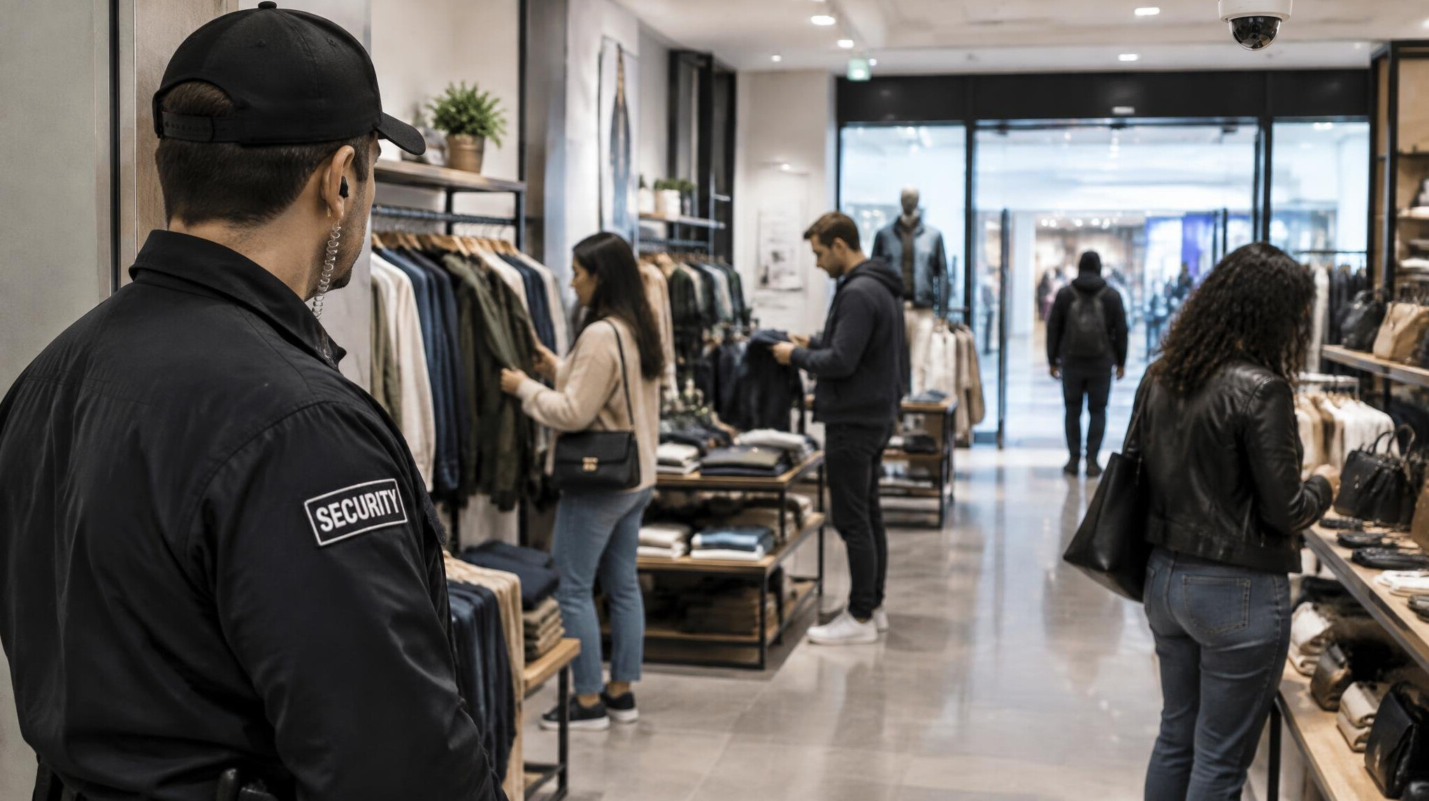 store detective watching customers