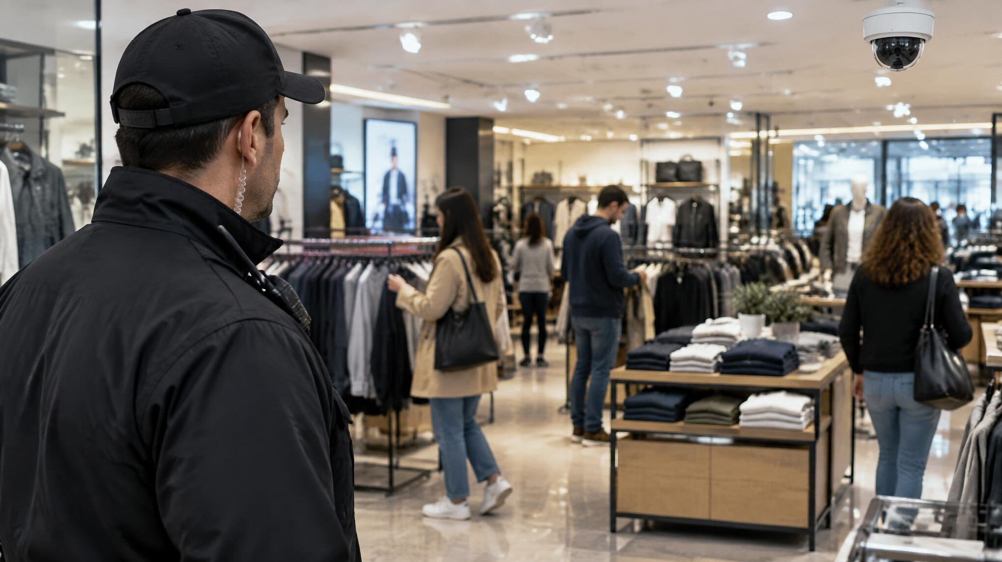 store detective watching customers